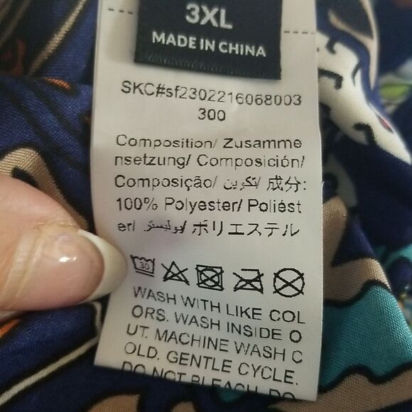 Shein Sleeveless V-Neck Maxi A-Line High Waist Paisley Multicolored Size 3XL - Picture 7 of 8